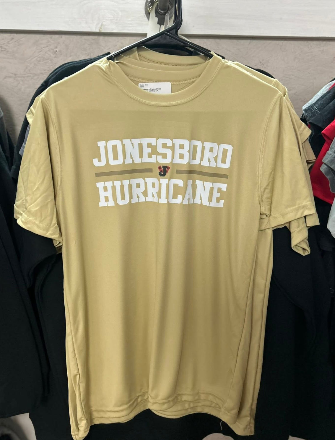 Jonesboro Hurricane Trad Stack - Moisture Wicking Tee - Vegas Gold