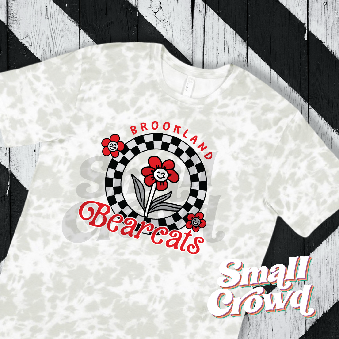 Brookland Bearcats Cool Girl Check Tee - haze tie dye