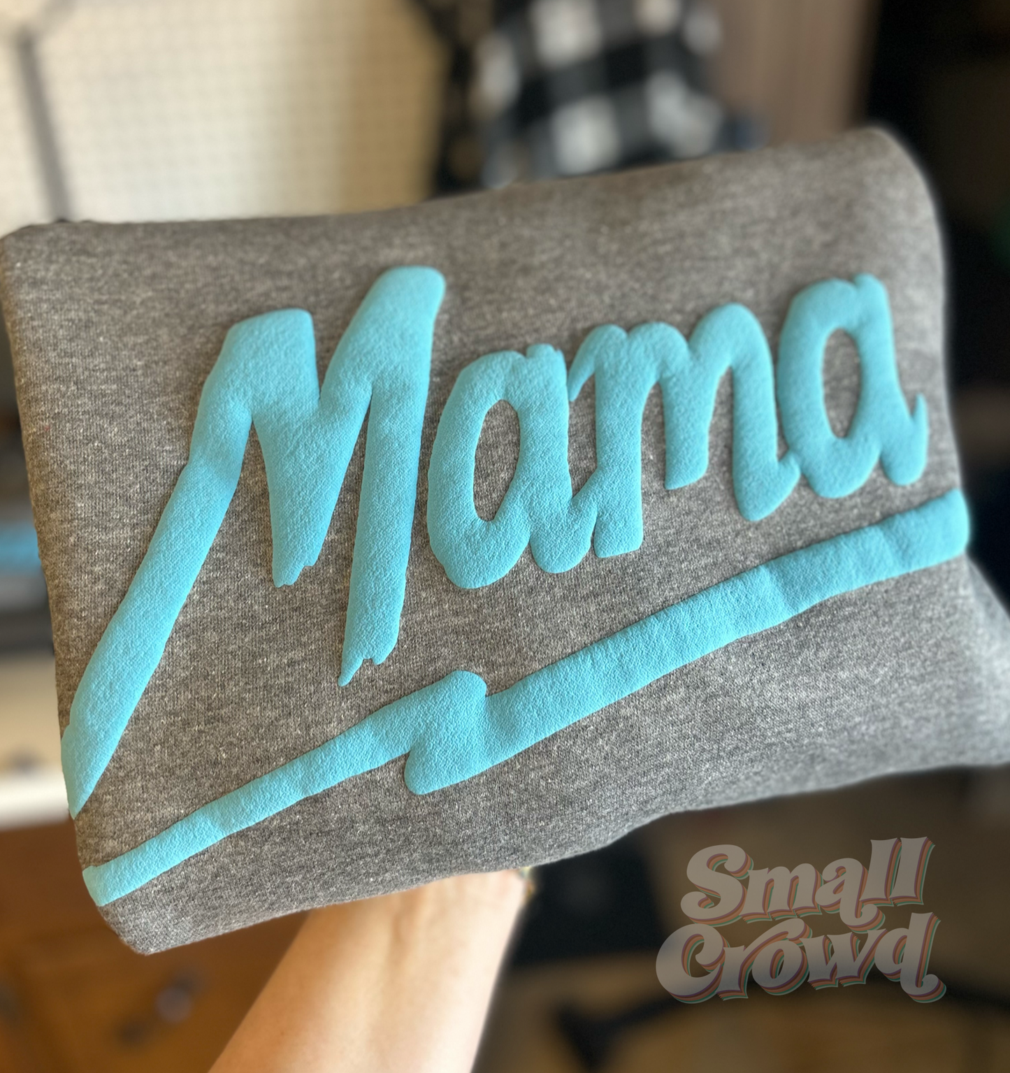 Custom Puff - Light blue on Granite