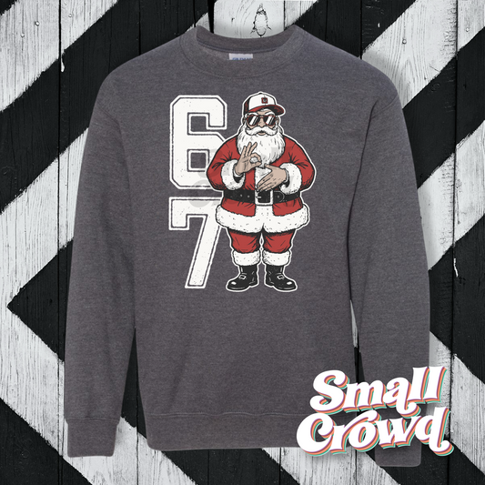 6 7 Christmas Santa - Charcoal/Pepper (Gildan & Comfort Colors)
