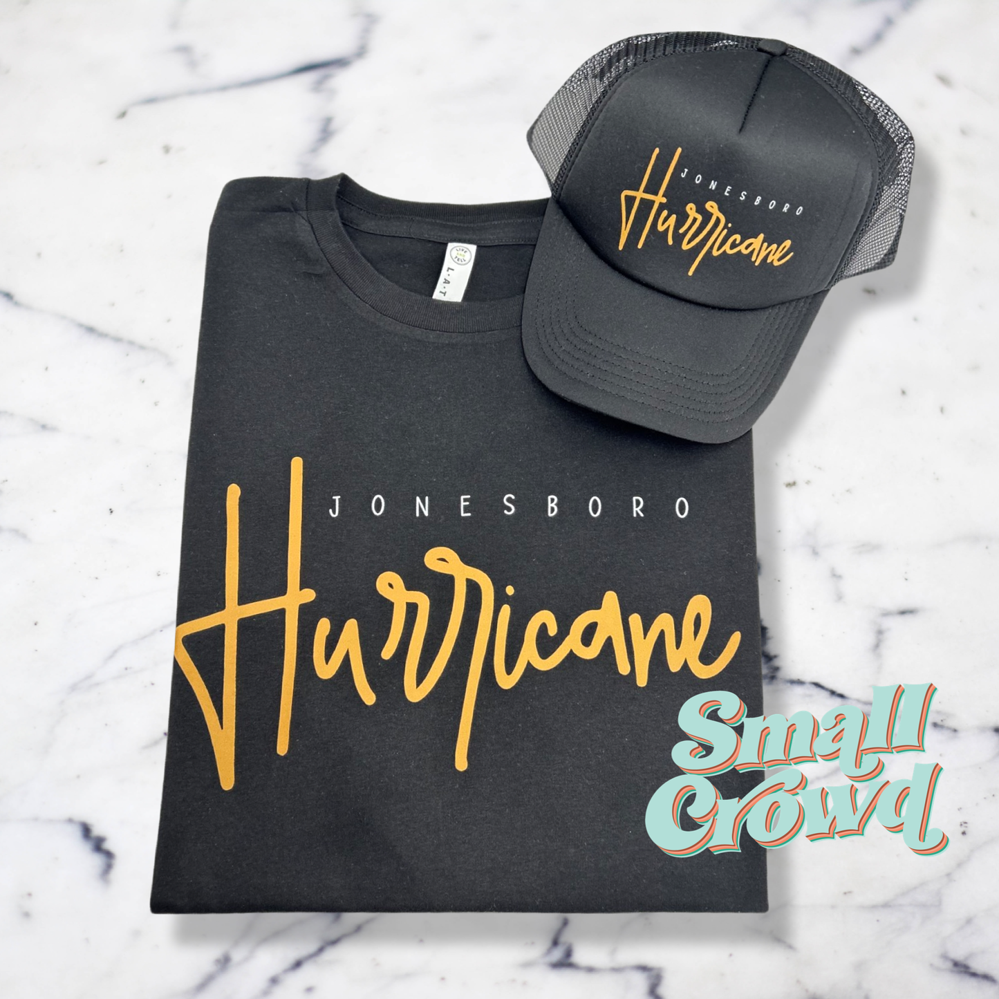 Jonesboro Hurricane Script Tee - BLACK