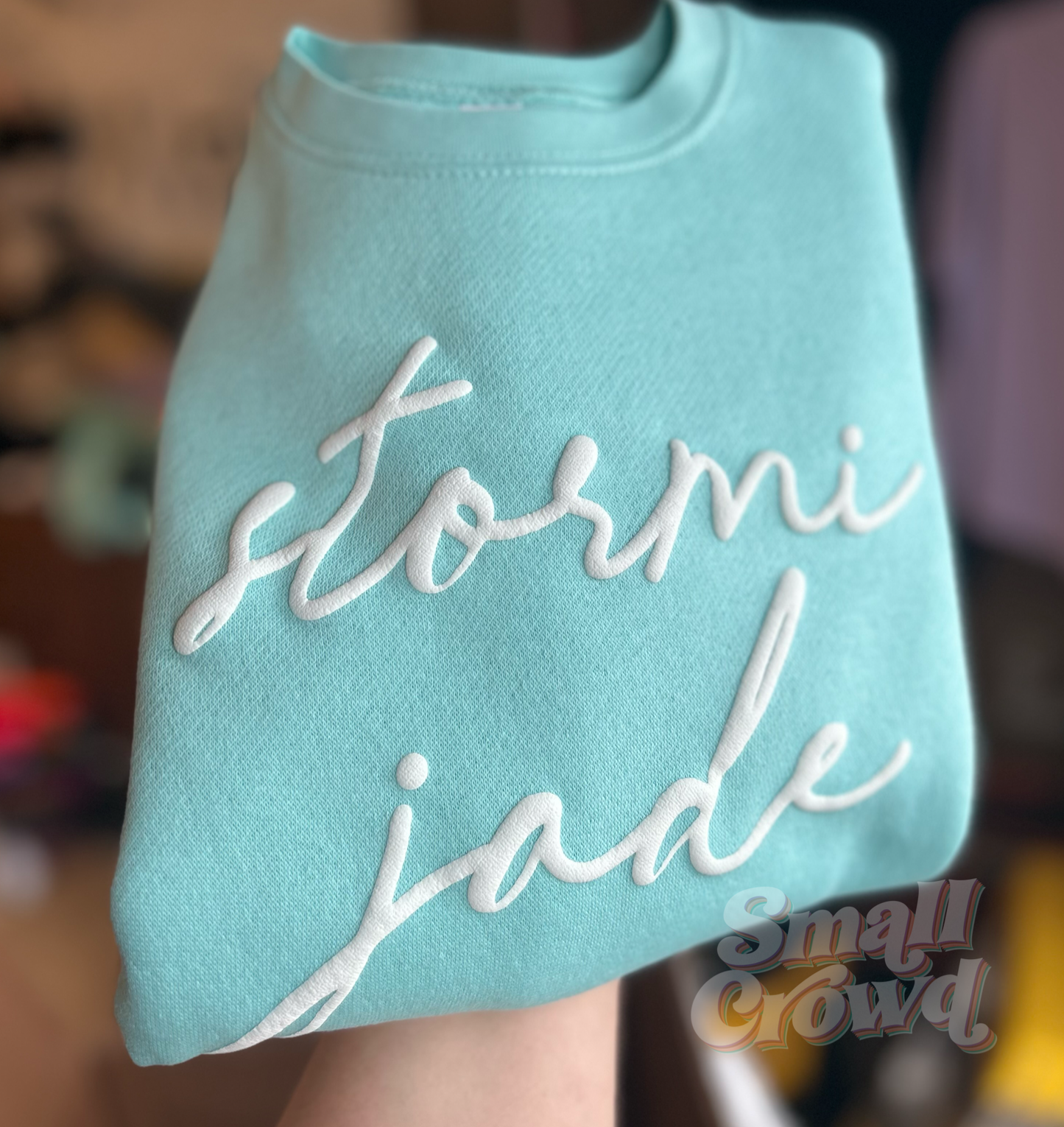 Custom Puff - White (glow in the dark) thin Script on Chill