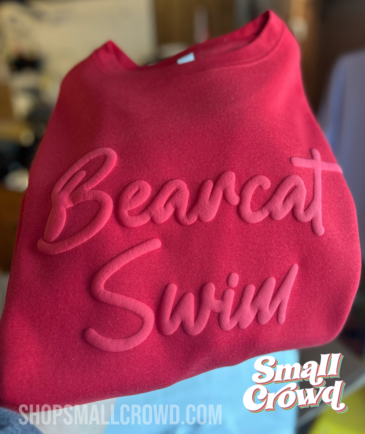 Custom Name - Aesthetic Script red on Red