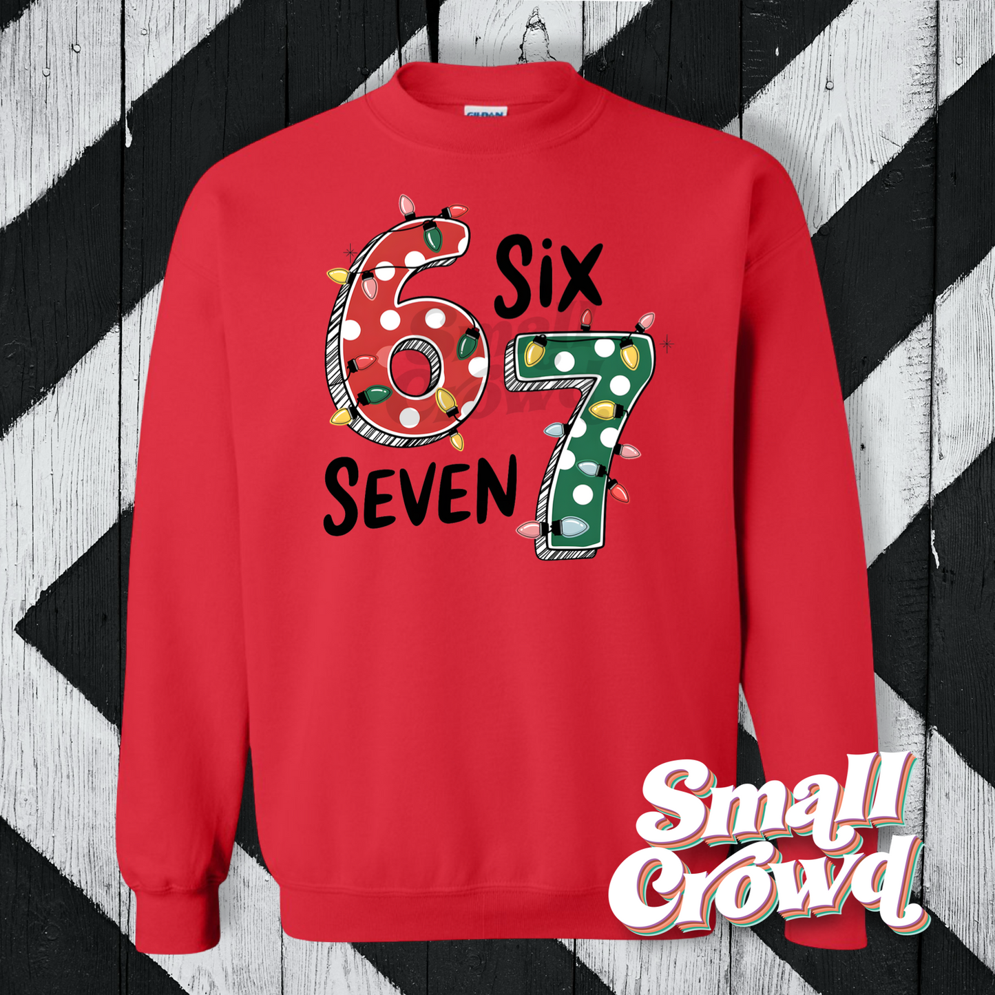 6 7 Christmas Lights - Red