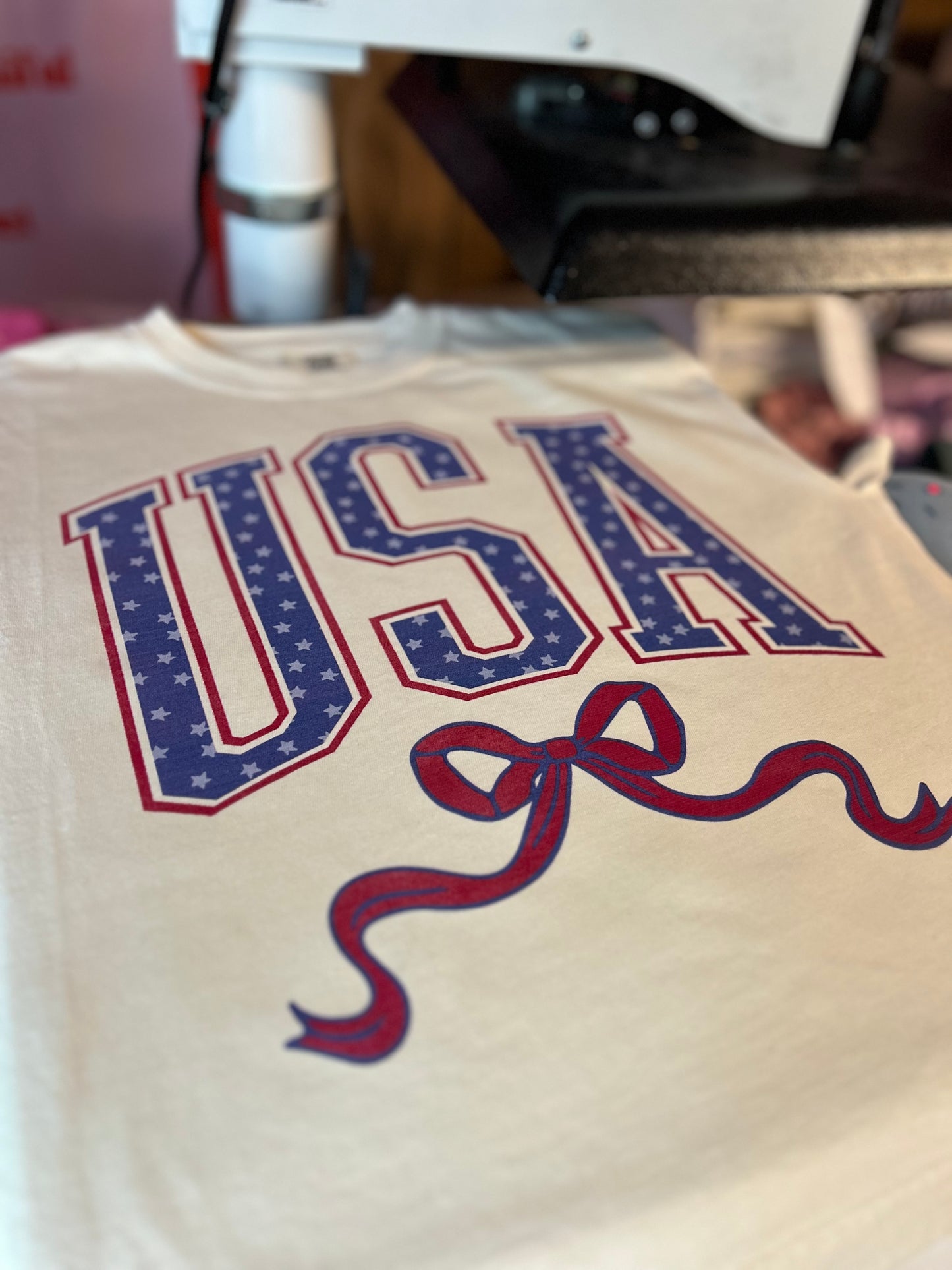 USA Coquette  - Ivory tee
