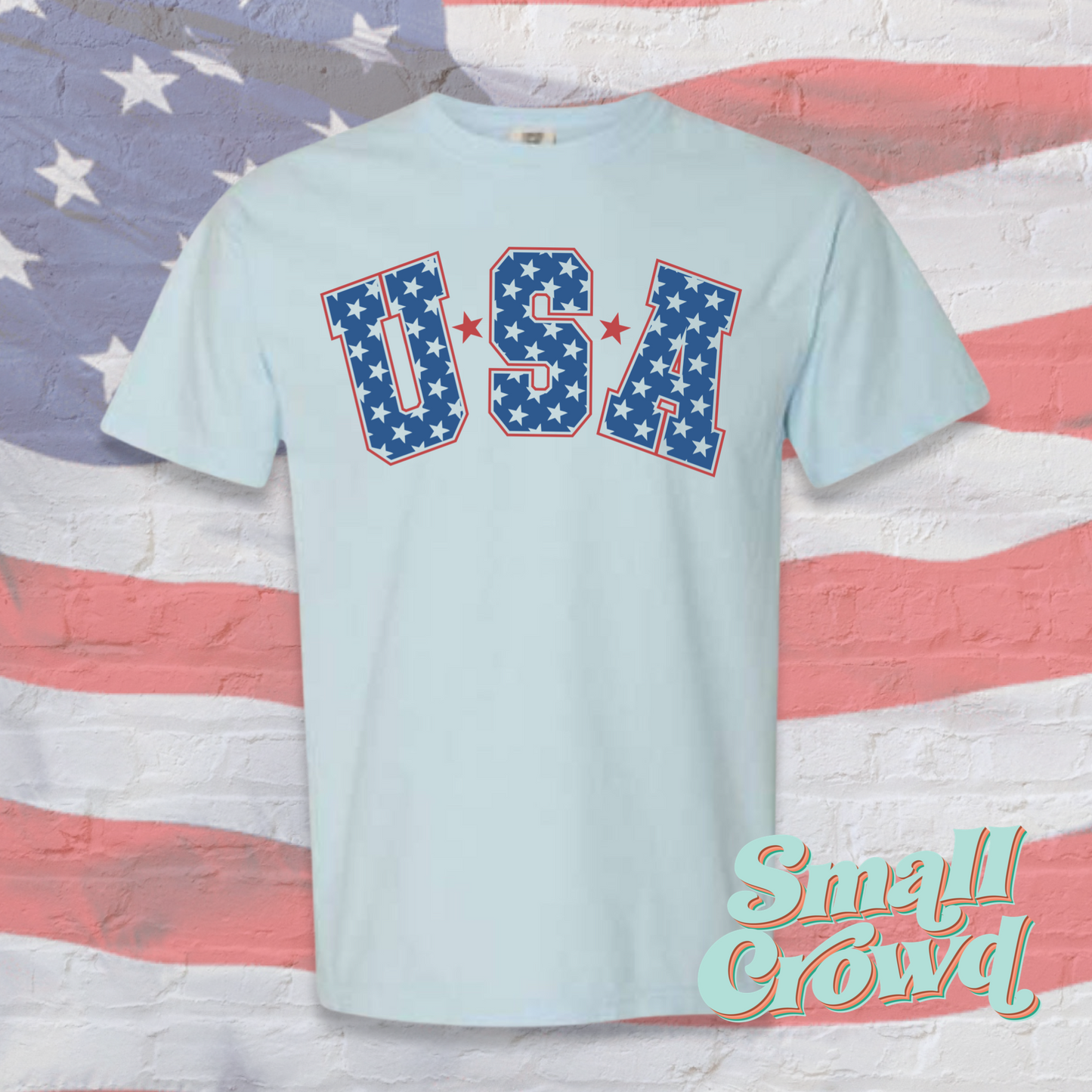 USA block letter - Light Blue
