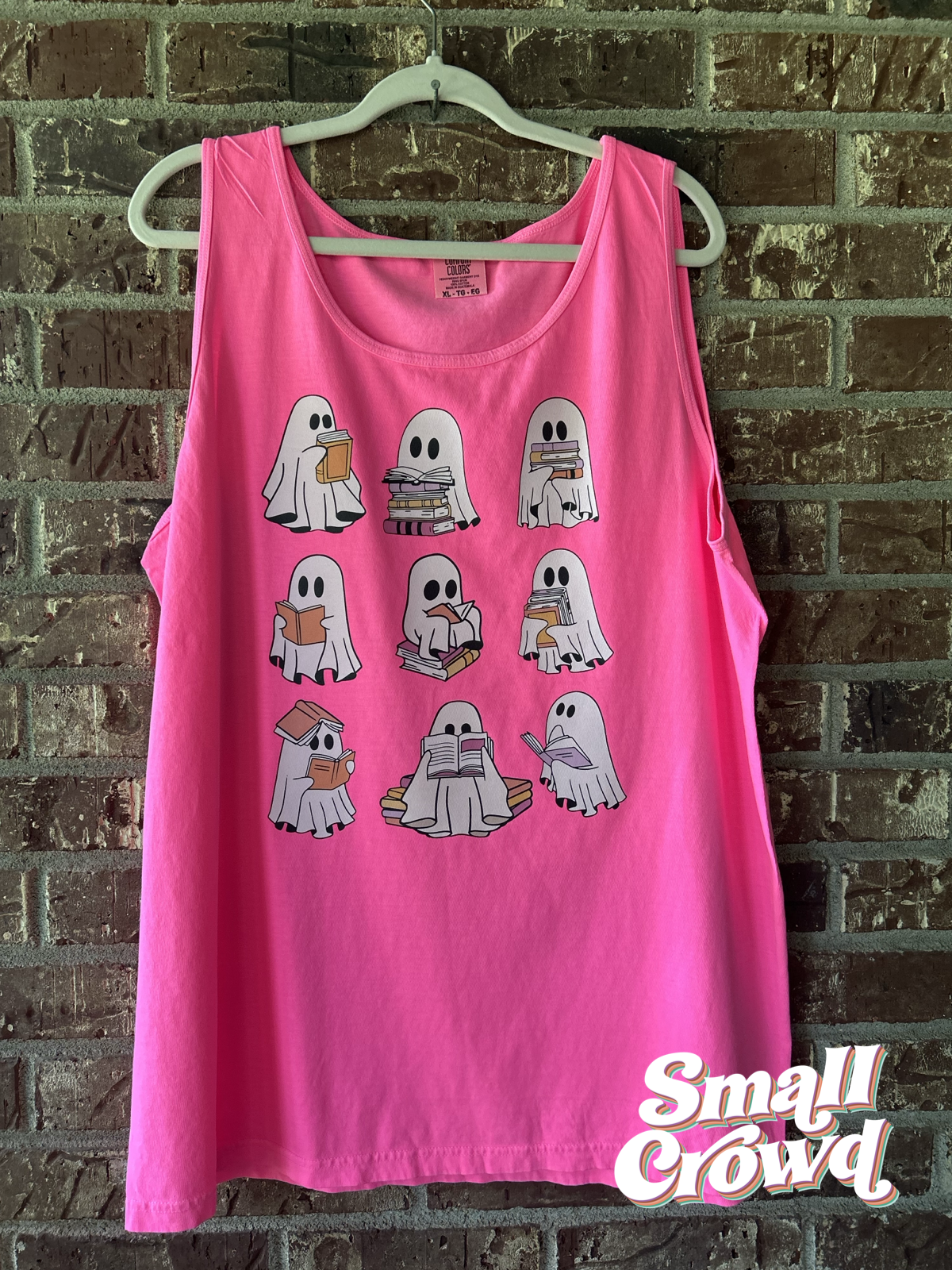 Ghosty Reads - Neon Pink - Adult Graphic Tee/Tank