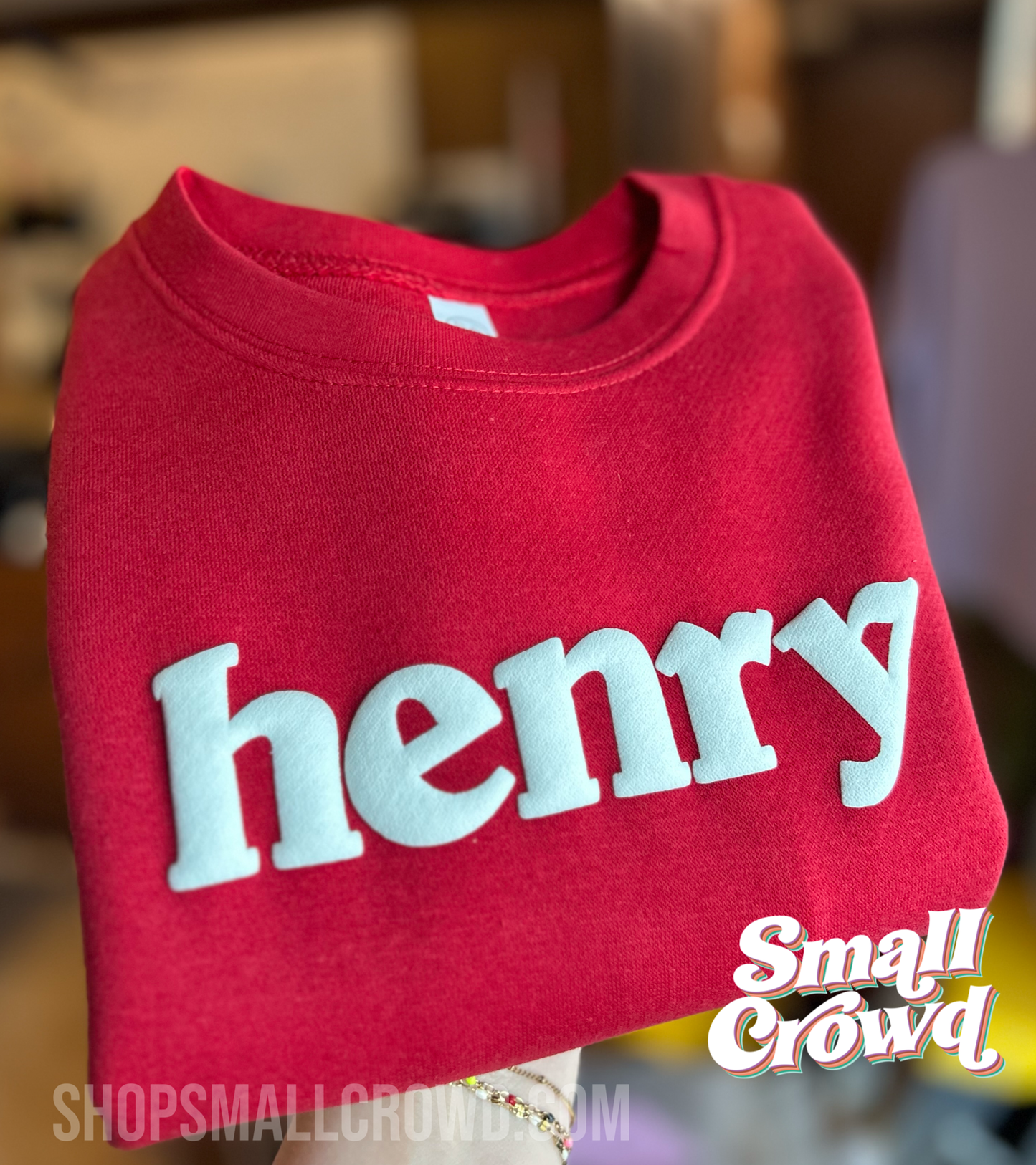 Custom Name - Simple Serif White on Red