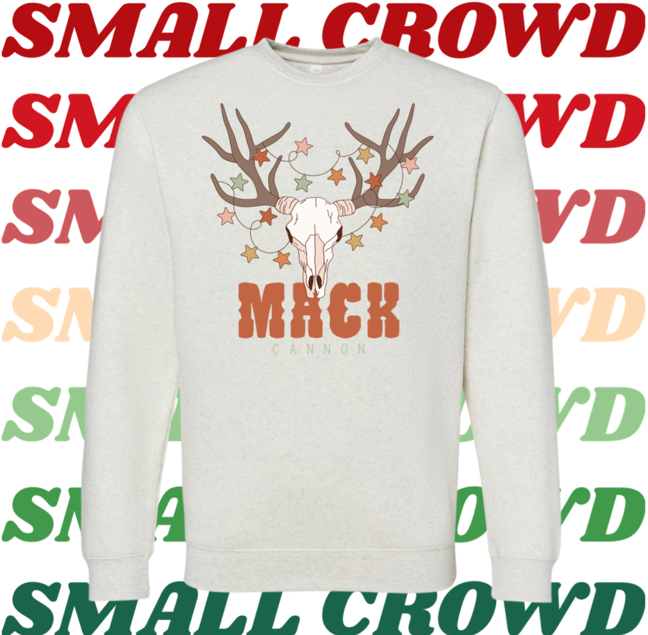 Christmas Antlers Custom Name - BLOCK (NONSCRIPT) FONT
