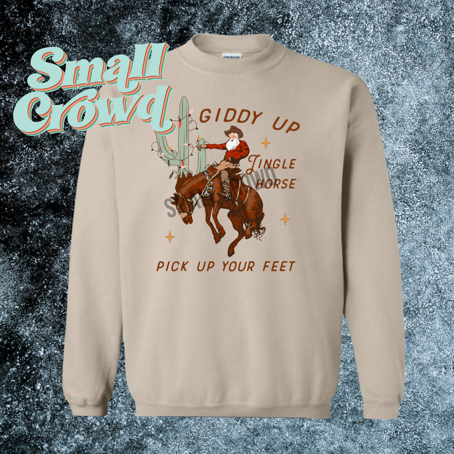 Giddy Up Jingle Horse - Sand Sweatshirt