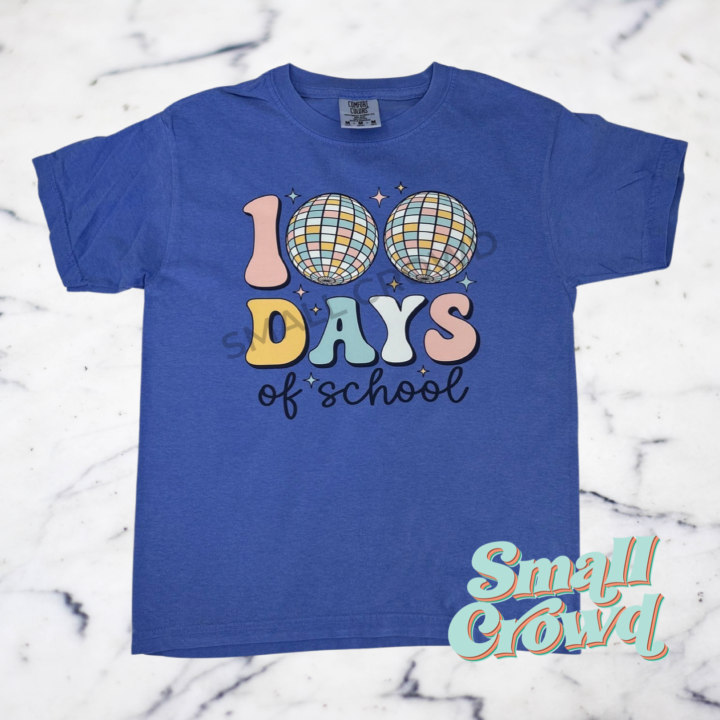 100 Days of School - Flo Blue Comfort Colors