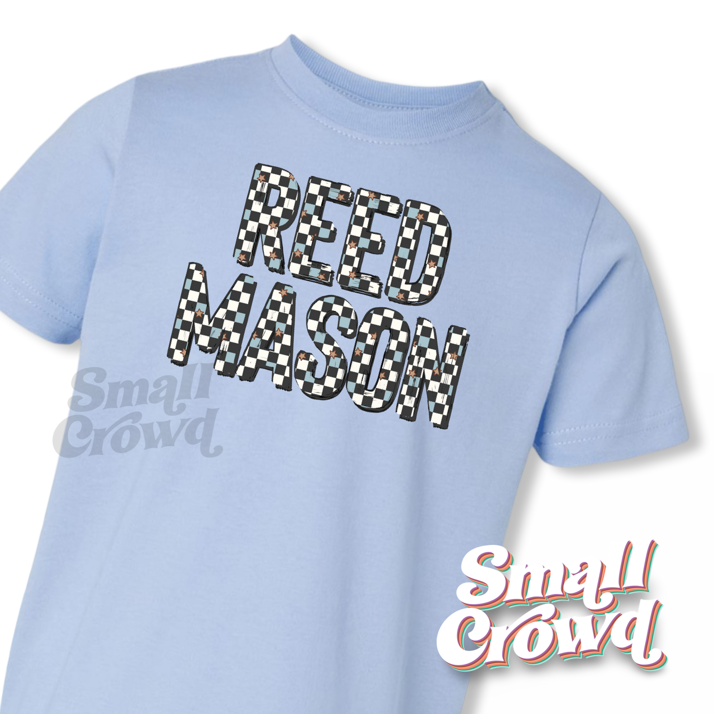 Checks & Stars OG Custom - Light Blue