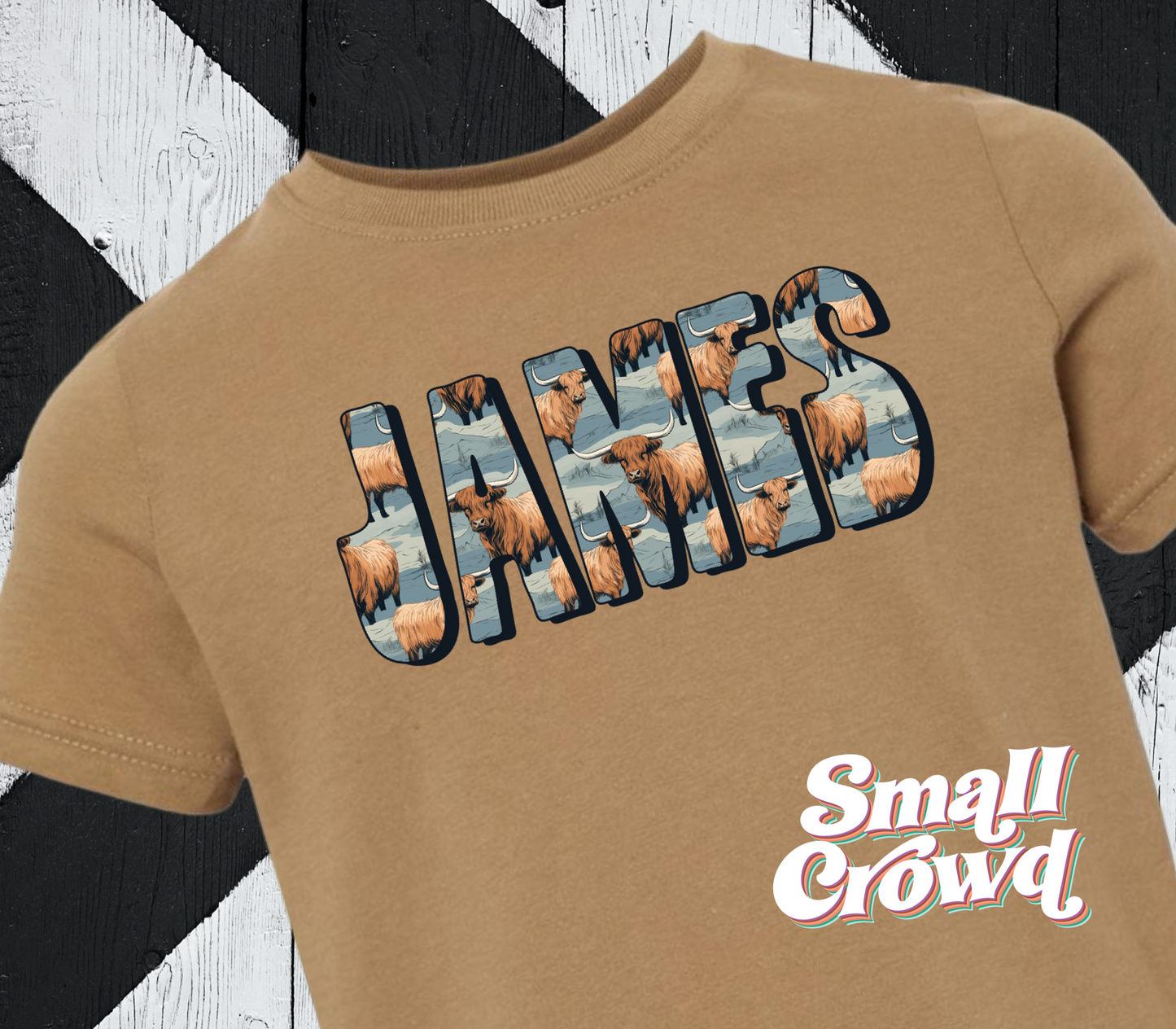 Highland Cow Name Tee - Coyote Brown