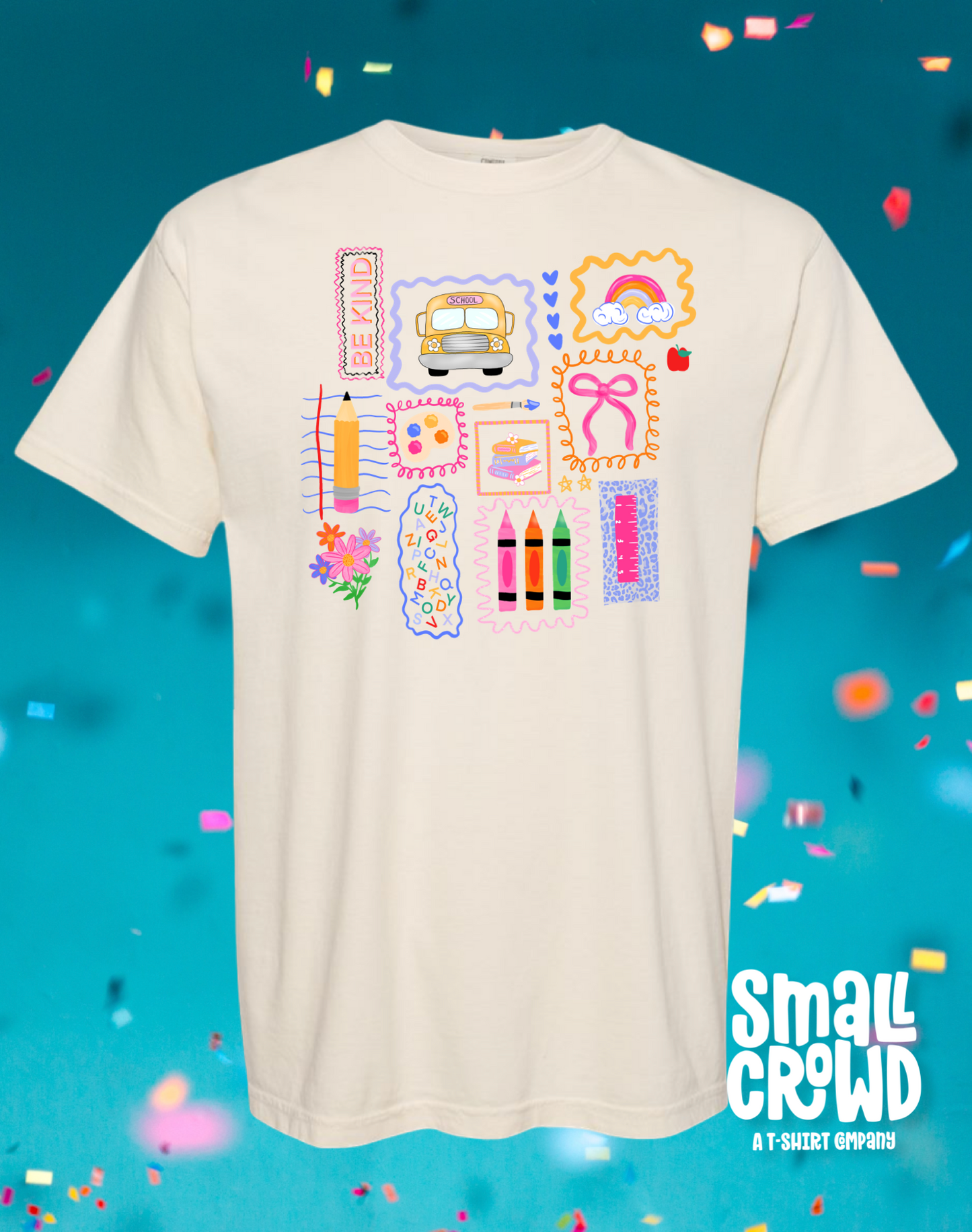School Stamps - Ivory - Comfort Colors Short Sleeve Tee