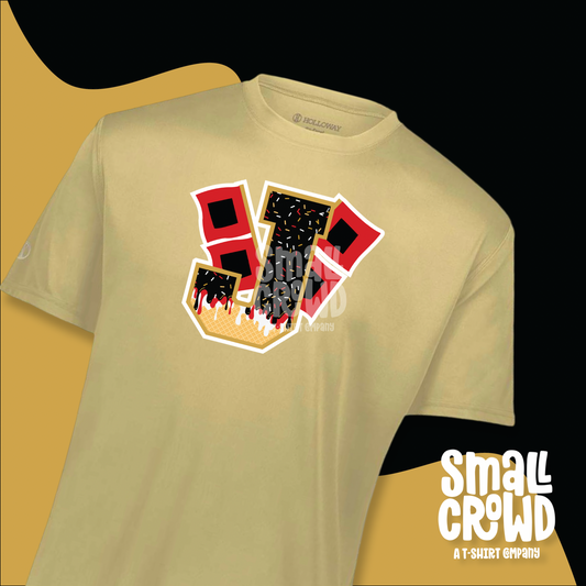 Jonesboro Ice Cream Drip - Moisture Wicking Tee - gold