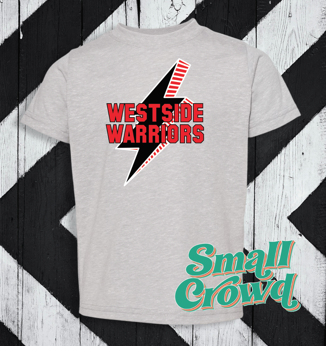 Westside Warriors Lightning Bolt - Grey Tee (rabbit skins/LAT)
