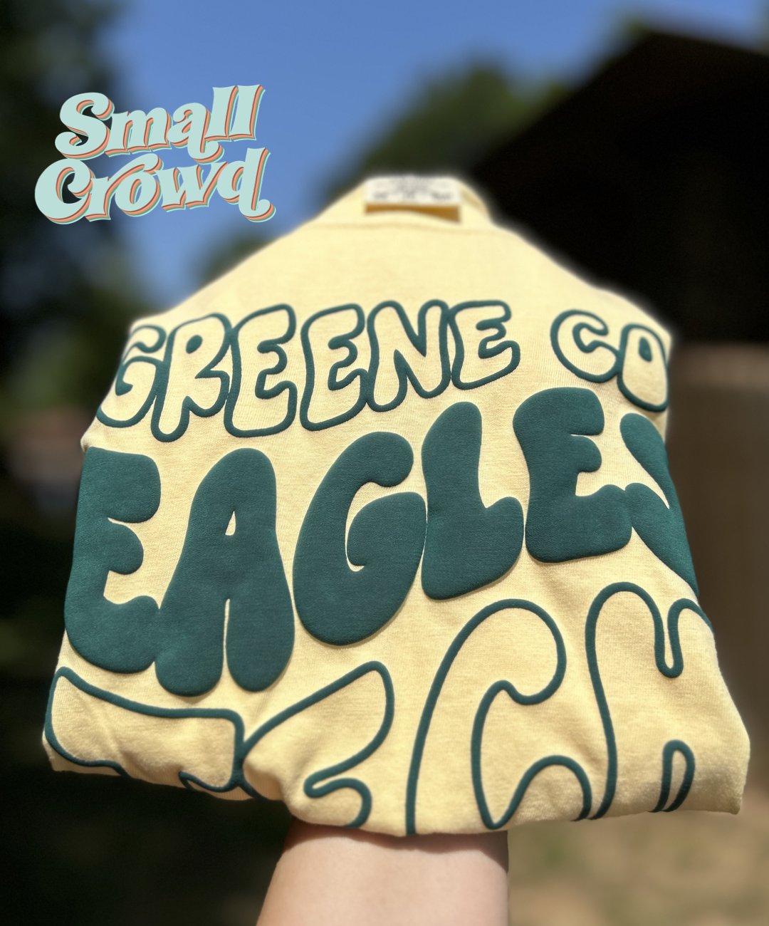 Puff Name Tee  - Dark Green on Butter - COMFORT COLORS™