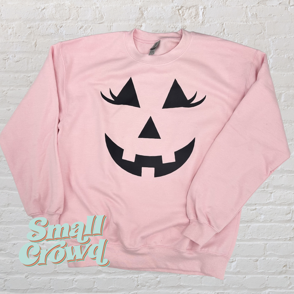 pink pumpkin - light pink sweatshirt (adult)