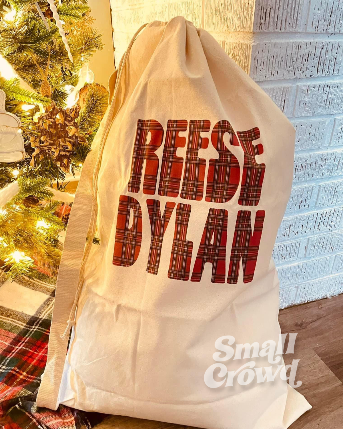 Santa Sack -Red Tartan