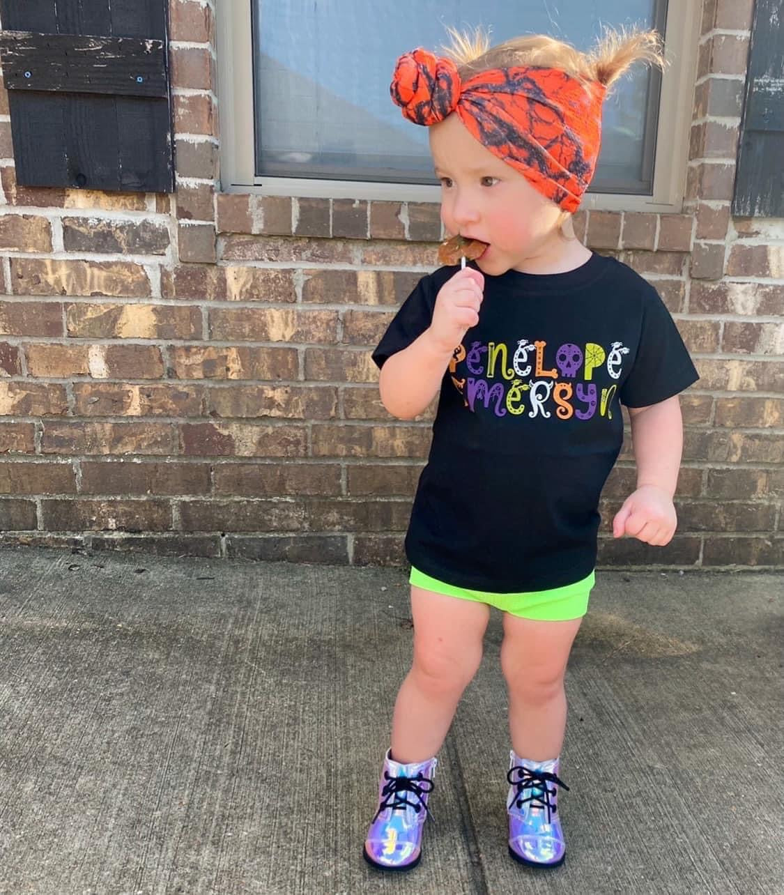 Spooky Letter Name tee - Black