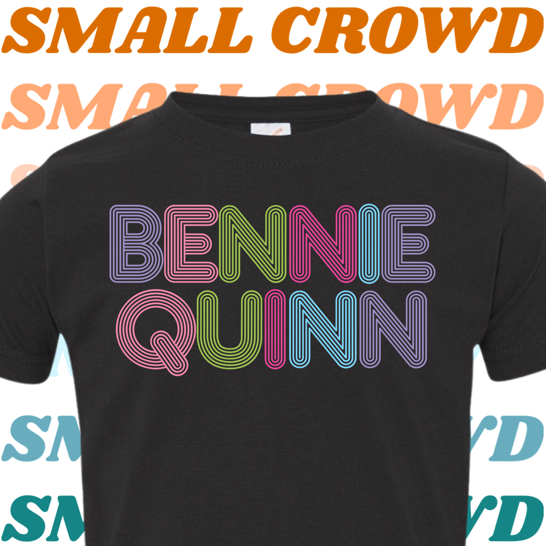 Groovy Multi Name Tee - Black