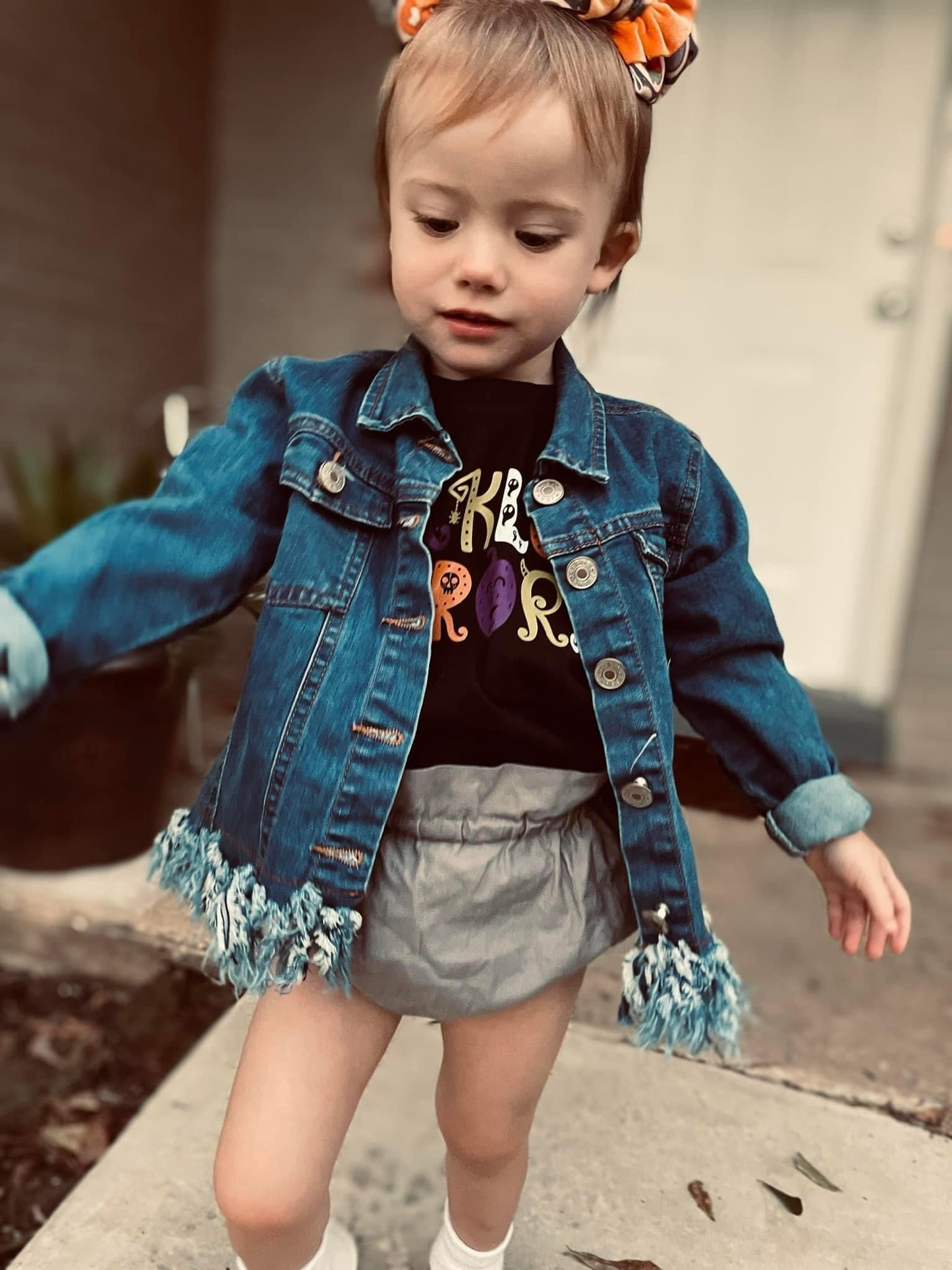 Spooky Letter Name tee - Black