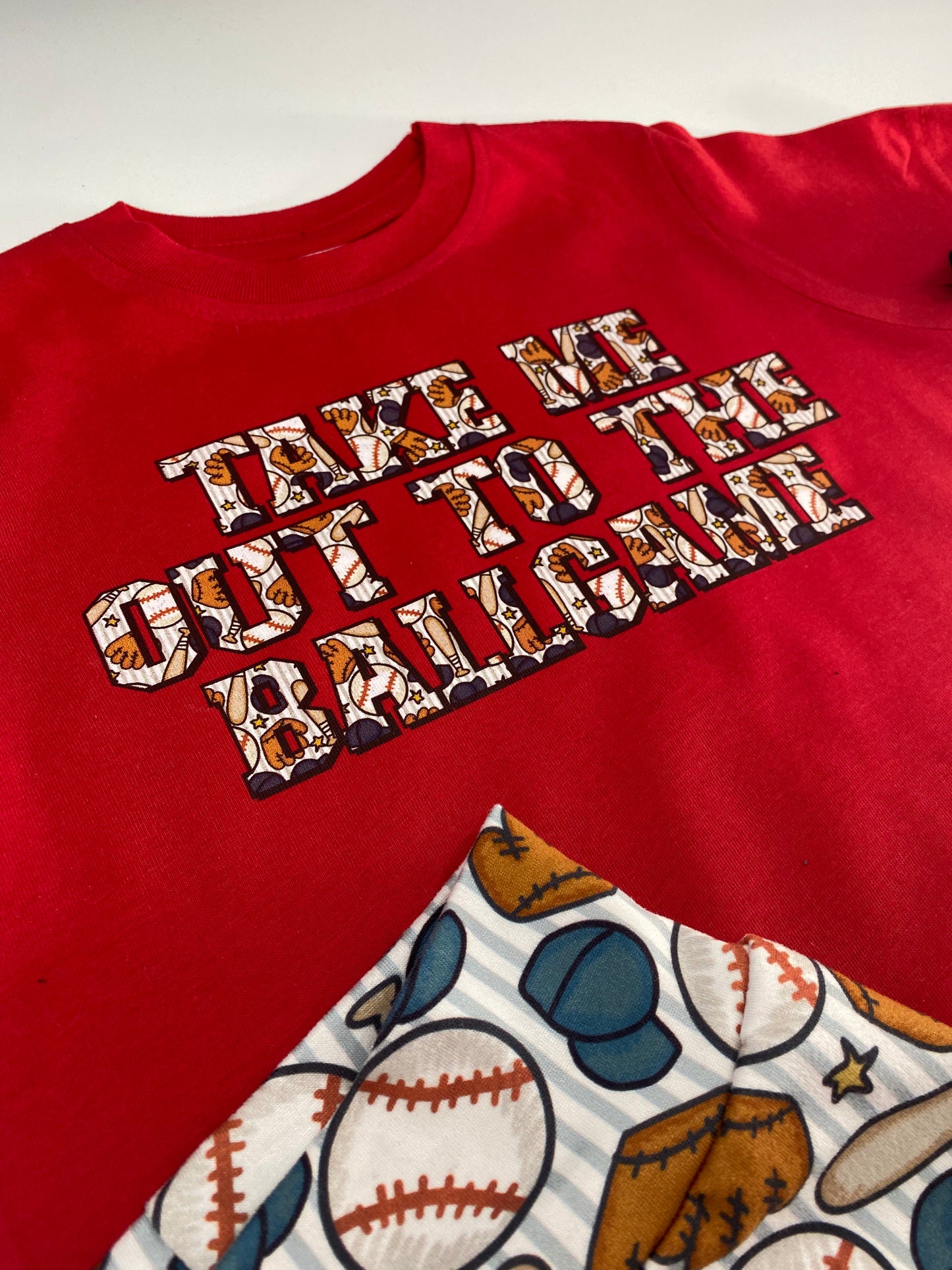 Baseball Name tee - red