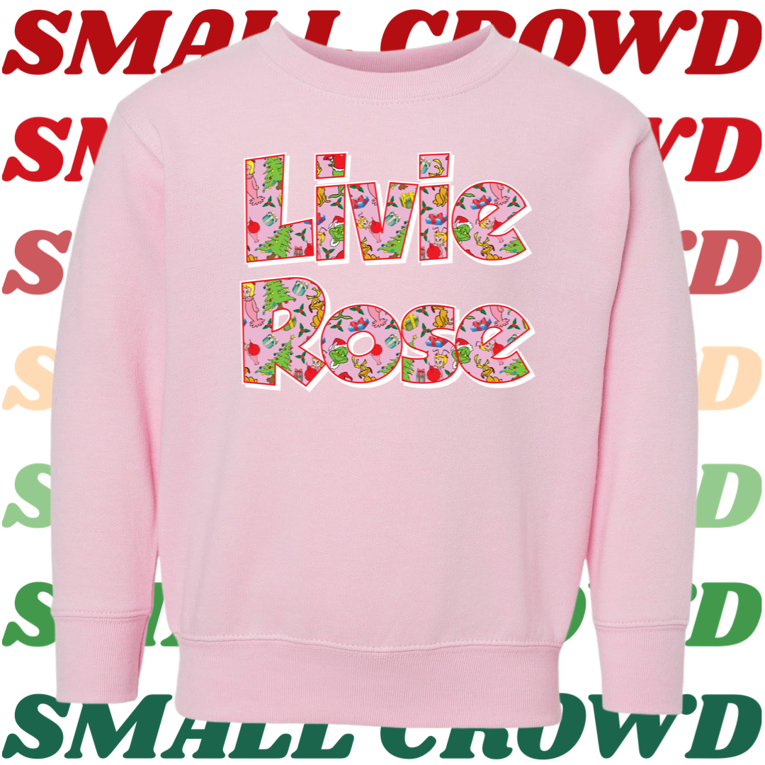 Pink Cindy Lou Name Tee - Light Pink