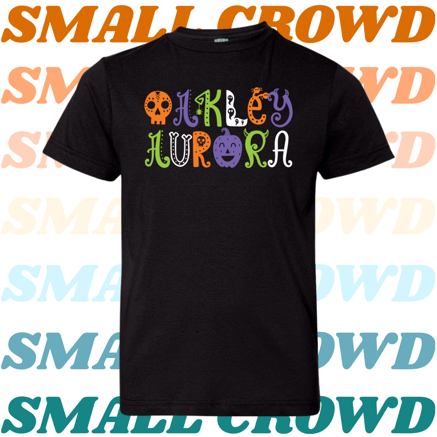 Spooky Letter Name tee - Black