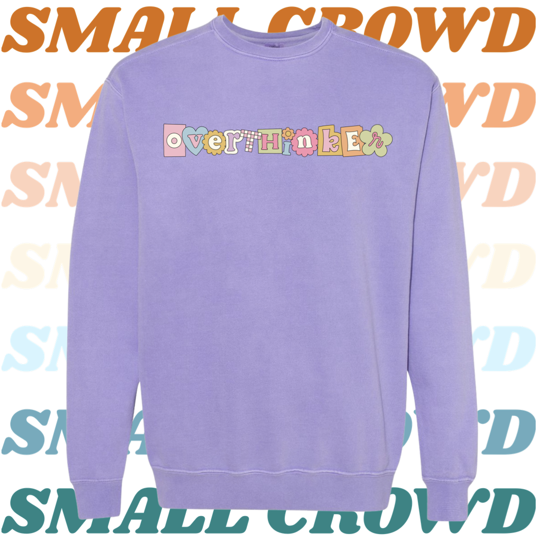Overthinker (pink) graphic - Violet Comfort Colors