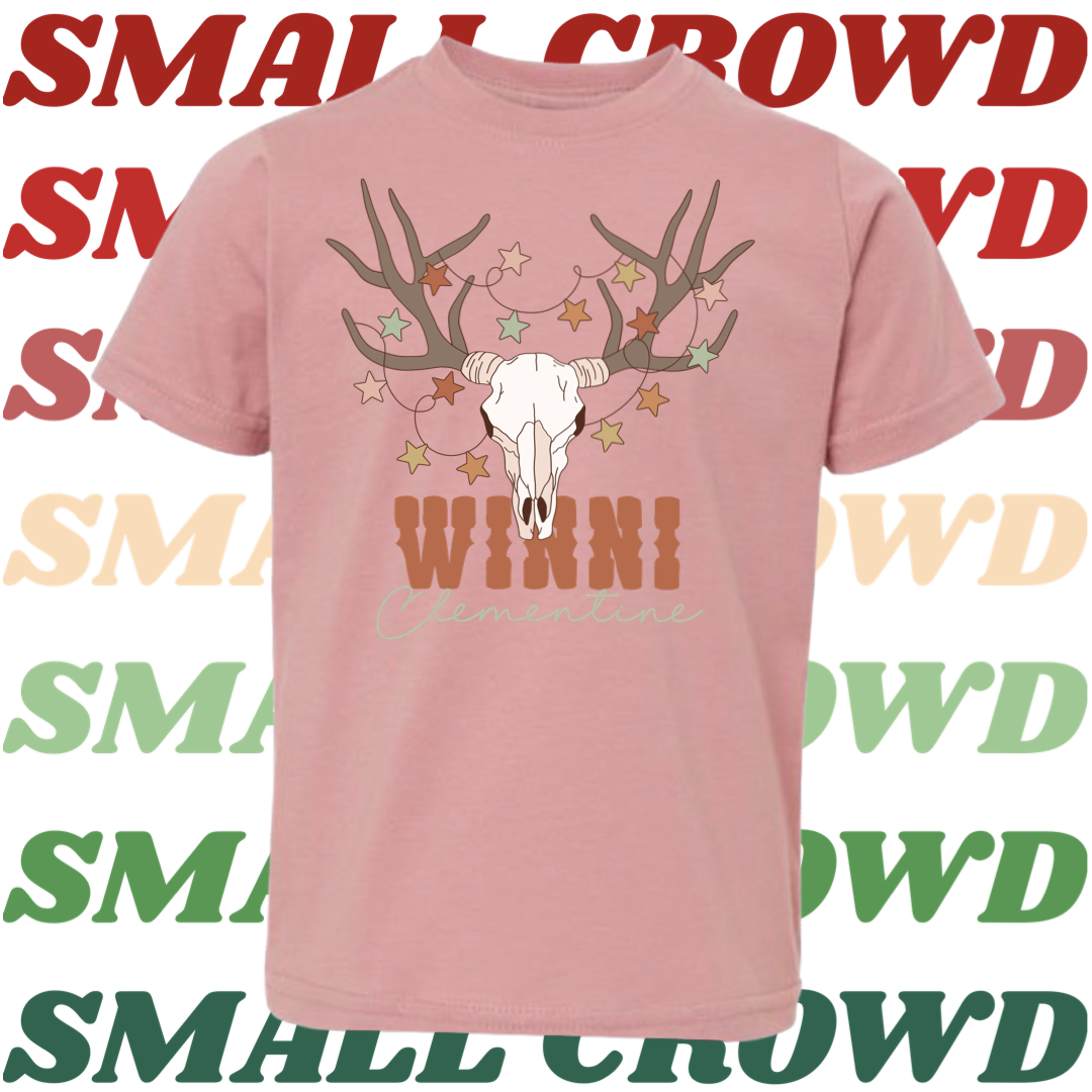 Holiday Skull & Lights SCRIPT - Mauve