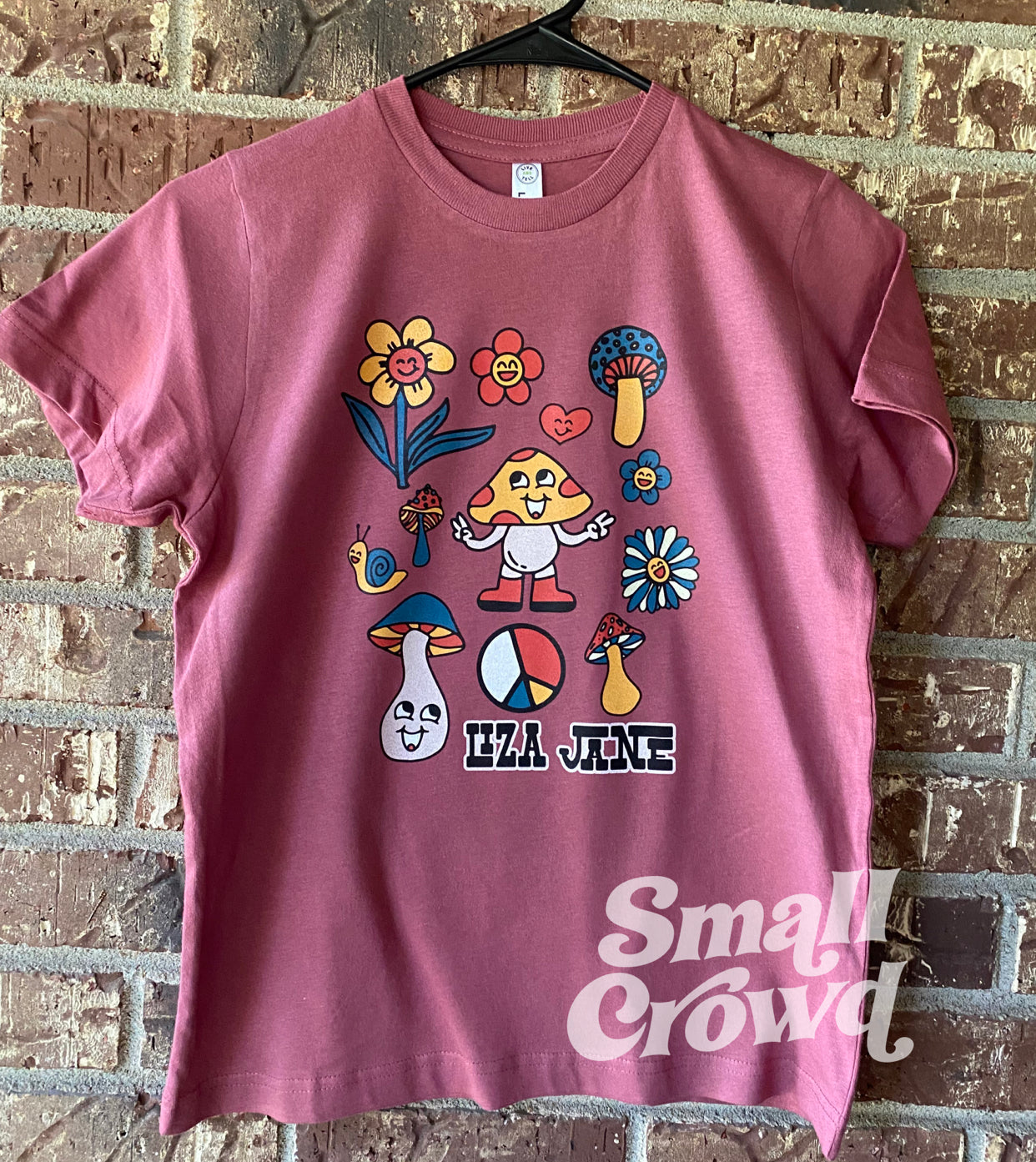 Retro Smiles Name tee - Rouge