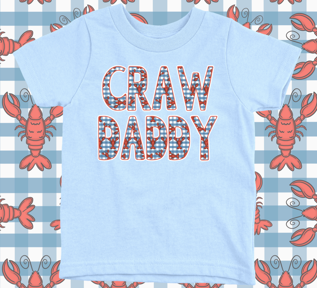 Crawfish Name tee - light blue