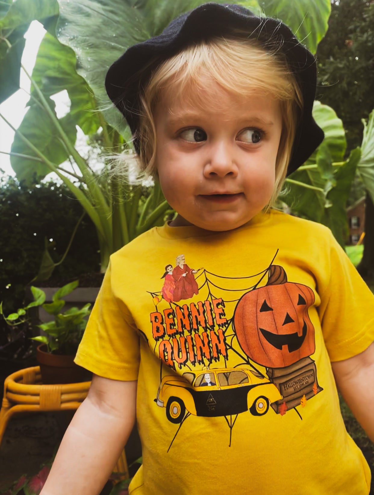 Halloween Name tee - mustard tee