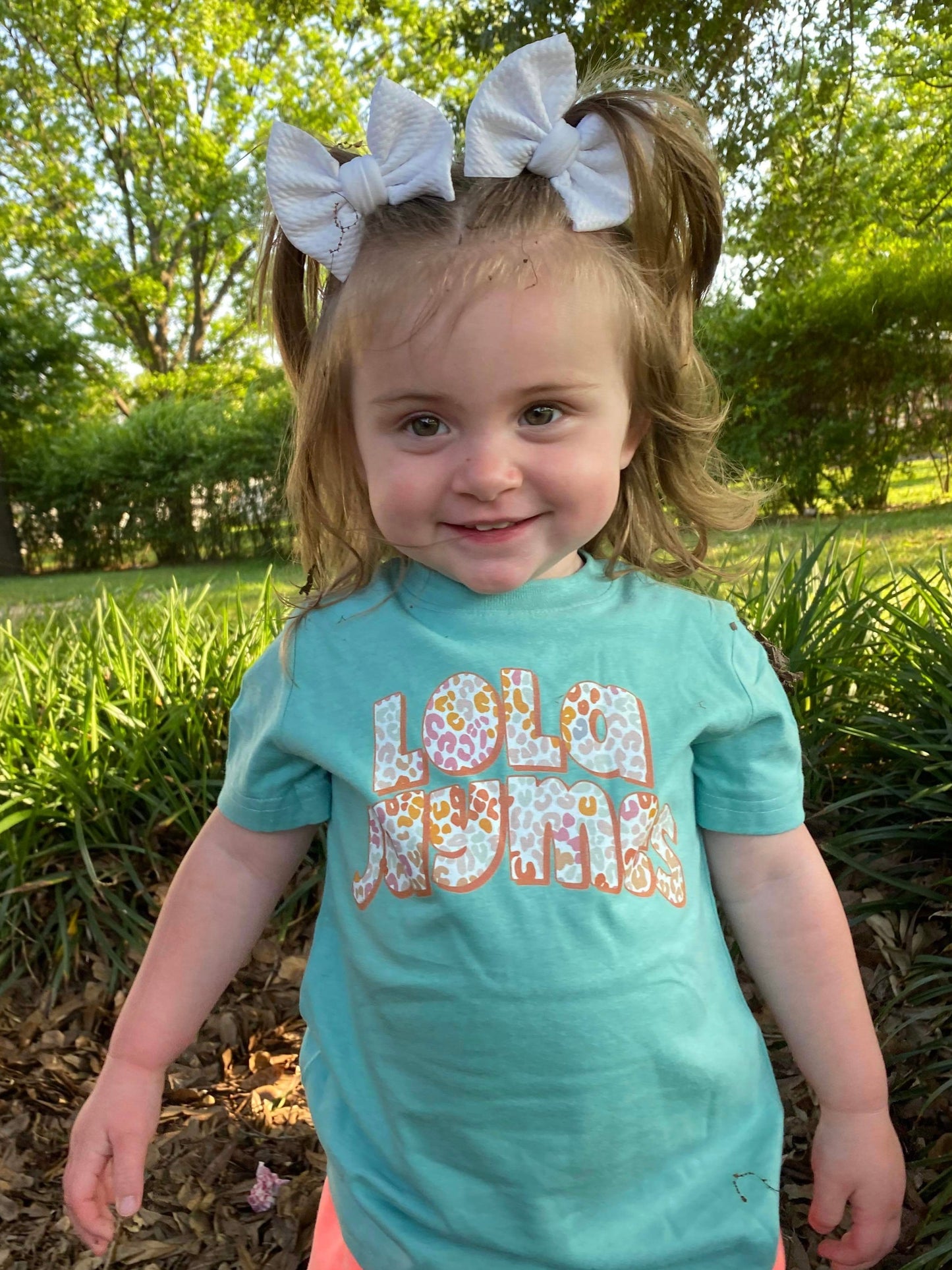 Spring Leopard Name tee - SALTWATER