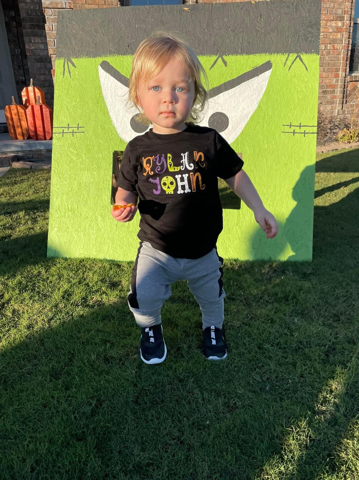 Spooky Letter Name tee - Black
