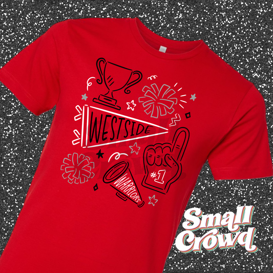 Westside Warriors Spirit Doodle - red shirt