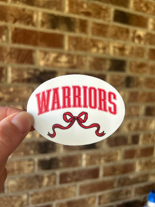 Warriors Coquette Bow - Laptop/Waterbottle Sticker