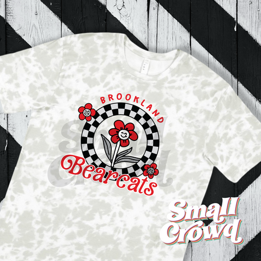Brookland Bearcats Cool Girl Check Tee - haze tie dye