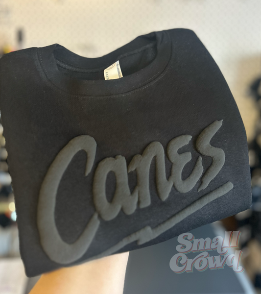 Custom Cool Kid Name - Black Puff on Black