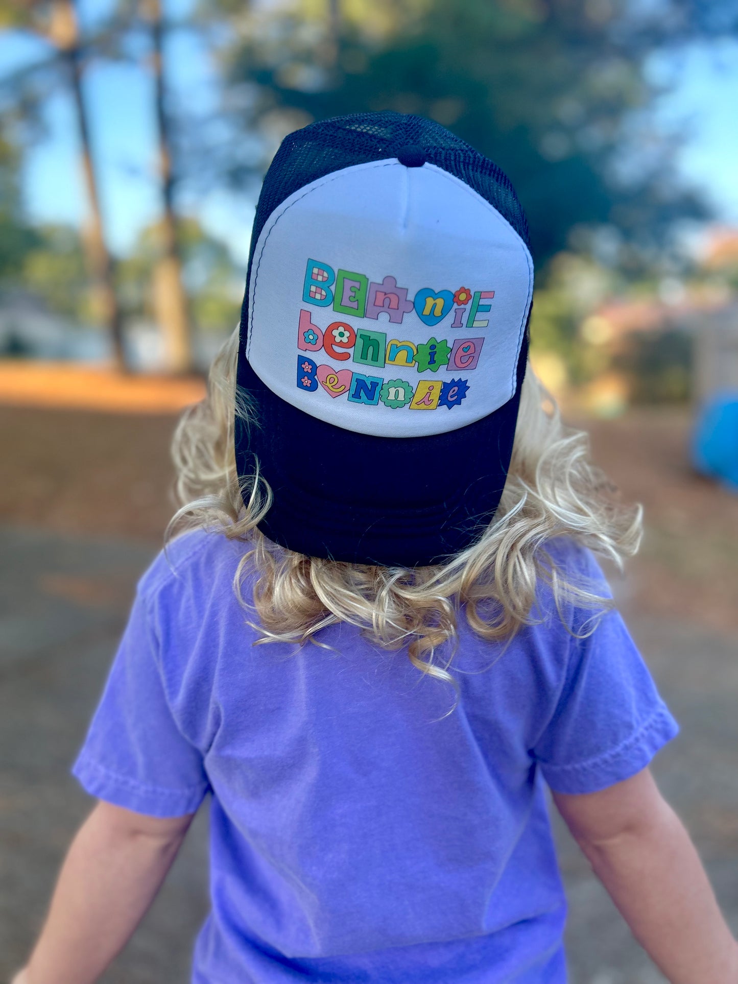 Girly Pop Custom Name - White/Black Trucker Hat