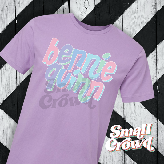 Custom Pastel Name Tee - lavender(LAT)/violet(comfort colors)
