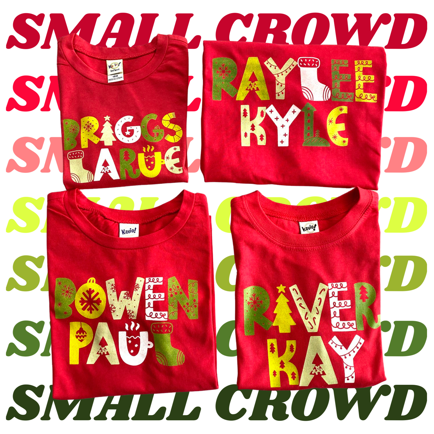 Christmas Name Tee - red shirt