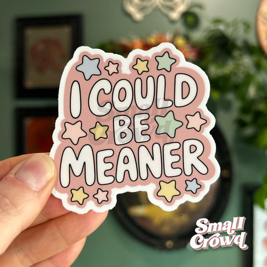 I Could Be Meaner - Laptop/Waterbottle Sticker