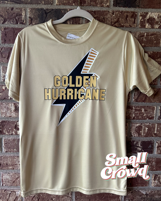 Golden Hurricane Bolt - Moisture Wicking Tee - Vegas Gold