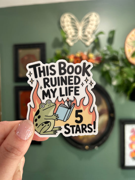 This Book Ruined My Life - Laptop/Waterbottle Sticker