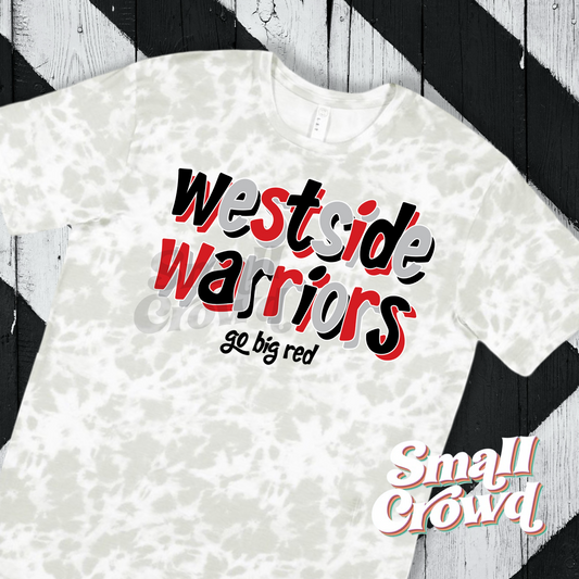 Westside Warriors Double Doodle - Go Big Red Tee - haze tie dye