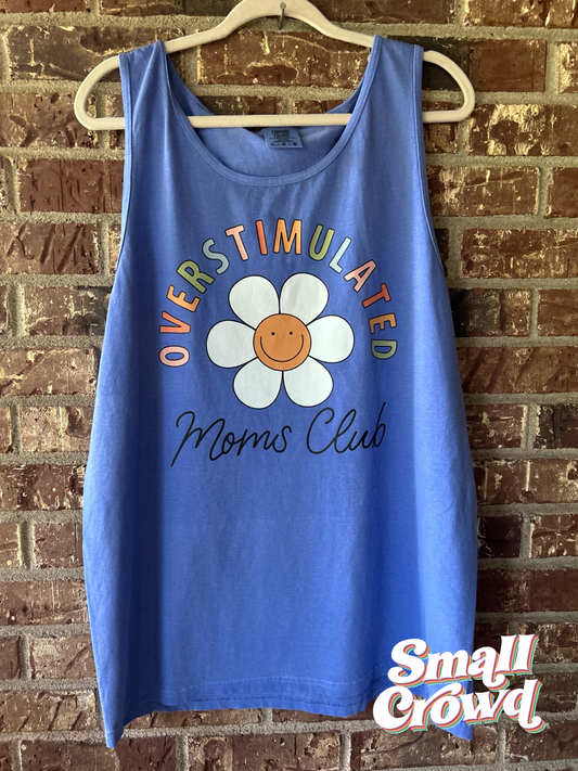 Overstimulated Moms Club - flo blue - Adult Graphic Tee/Tank