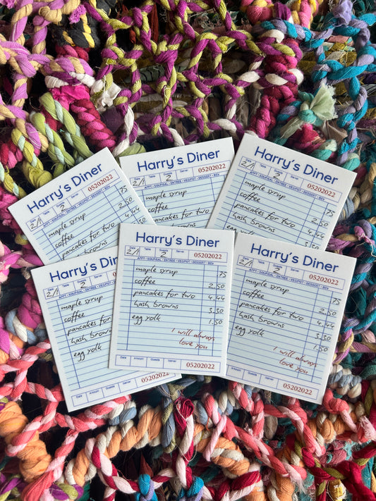 Harry’s Diner Ticket - Laptop/Waterbottle Sticker