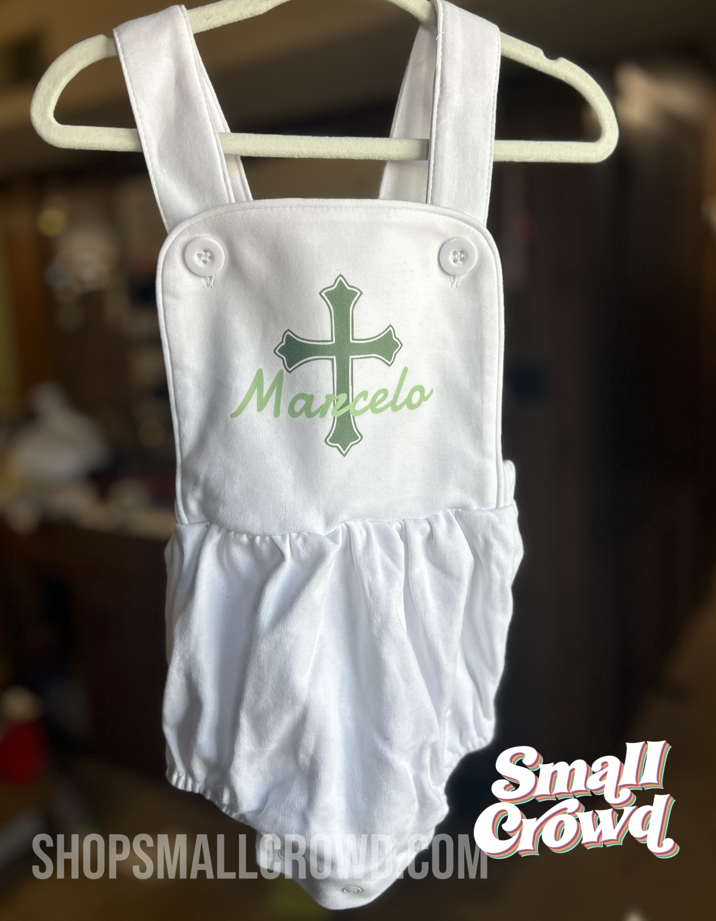 Cross Name Sunsuit Bubble Tank - white